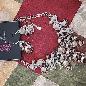 Paparazzi Zi Collection2020 "Fierce",HemititeRhinestone, Necklace Set, Brand New